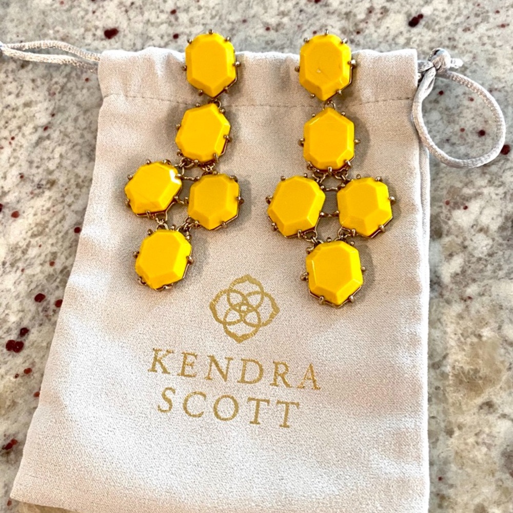 Kendra Scott Yellow Statement Earrings
